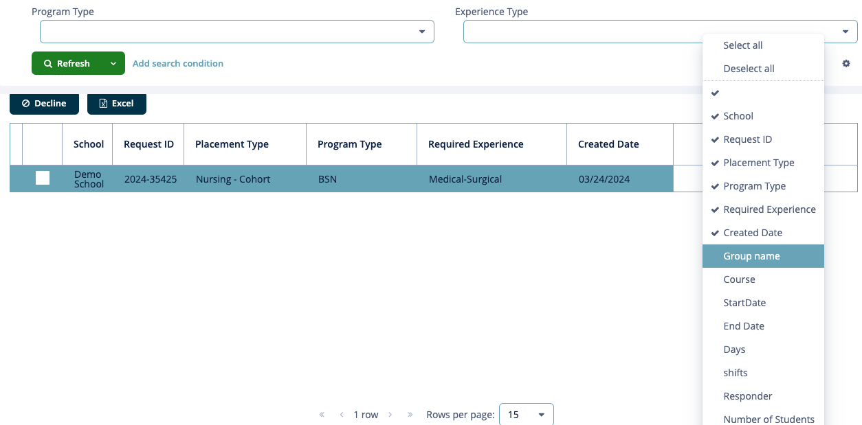 Add more columns to the view screenshot