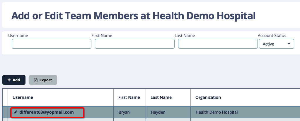 User Details page showing user information fields